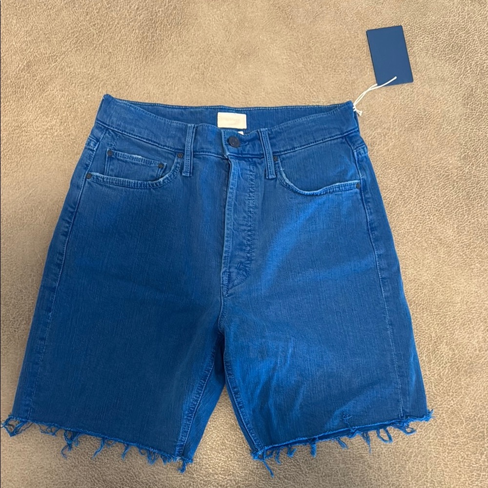 Mother Blue Denim Cutoff Shorts